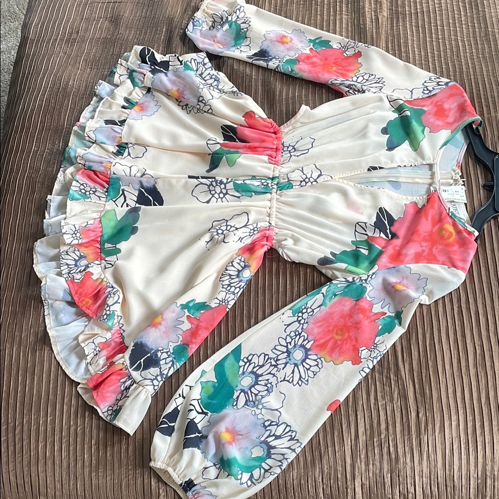 L'ATISTE Floral Print Skort Romper